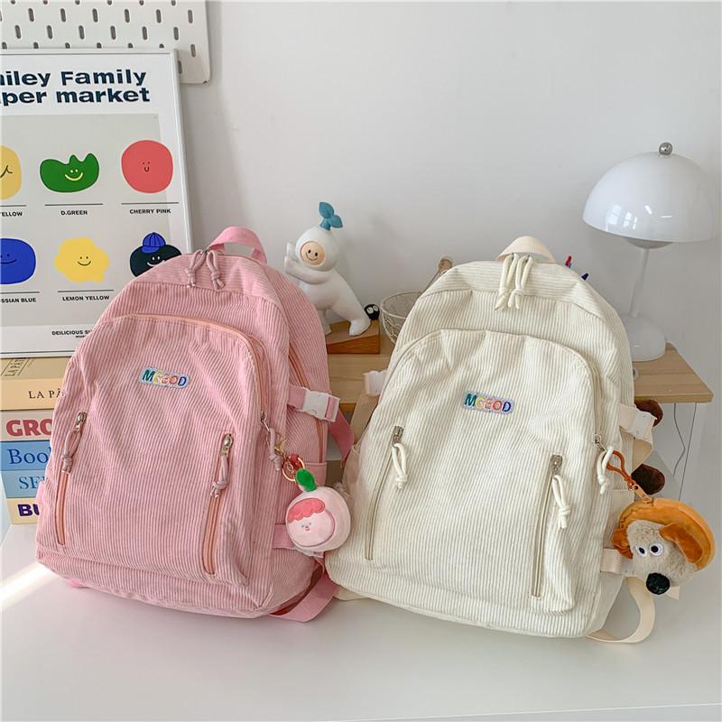 School bag female ins Japanese casual girl primary school student backpack junior high school student high school student cute girl backpack tide