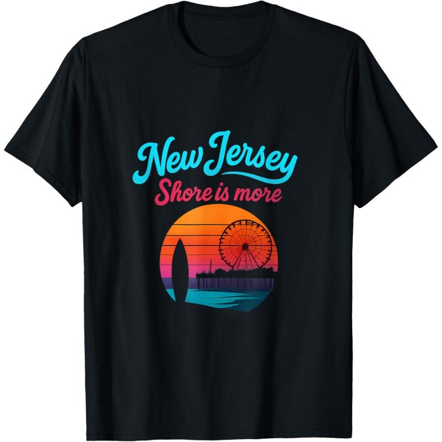 

New Jersey Shore is More Ferris Wheel Surfboard T-Shirt XXXXXL чорний