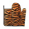 Hitzebeständige Ofenhandschuhe und Topfhalter 2-teiliges Set Tiger-Muster Winterfutter Rutschfest Küche BBQ Ofenhandschuhe