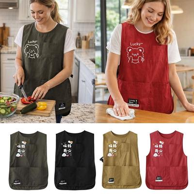 Waterproof Chef Apron Cartoon Catering Work Clothes Fashion Kitchen Vest Apron  for Home Kitchen