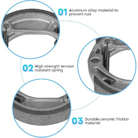 Front/Rear Brake Shoes for Honda CRF 70F 80F 100F 2004-14, CR 60R 83-84, XR 80R 100R 85-04, Ruckus NPS 50 50S 03-21, CHF 50/50 P/S Metropolitan 02-11
