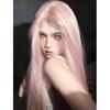 Long Straight Lace Front Wig for Women - Pink Lolita Style with Fluffy Full Coverage