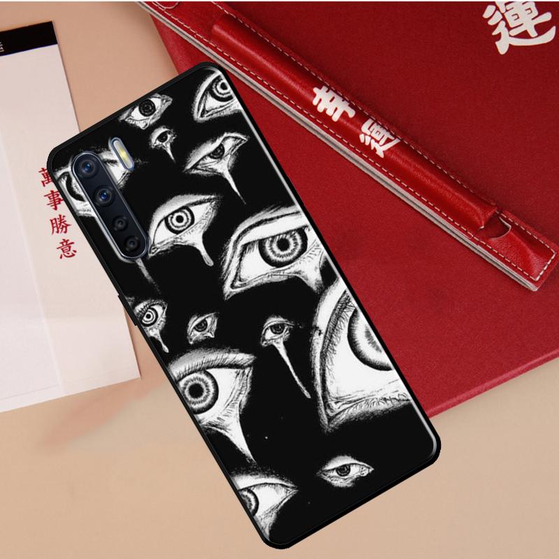 Scary Face Eyes Case For Oppo A60 A98 A58 A78 A18 A38 A80 A40 A77 A57 A17 A74 A54 A94 A96 A76 A16 A15 A5 Pro