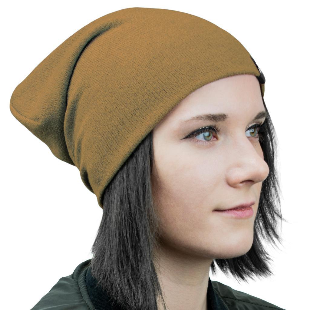 Czapka Dzianinowa 1W M01 Jasnobrązowa S