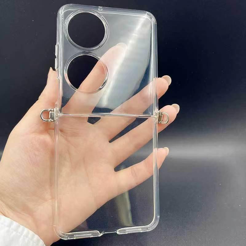 Huawei Pocket 2 Folding Screen Transparent Soft Shell Case with Hardware Buckle for P50 Pocket