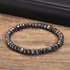Stylish Black Triangle Beads Bracelets For Men Women Stretch Unisex Gallstone Hematite Wristband Jewelry Father Boyfriend Gift