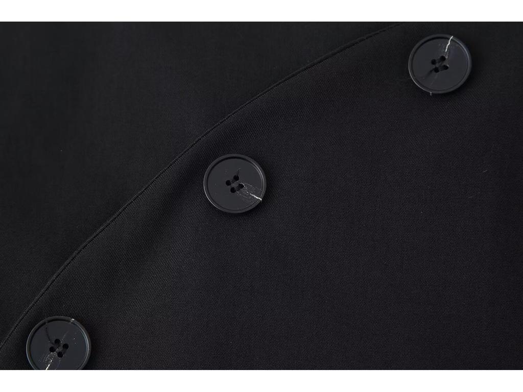 Spring 2025 Women's Double-Breasted Skirt Pants with Button Detail