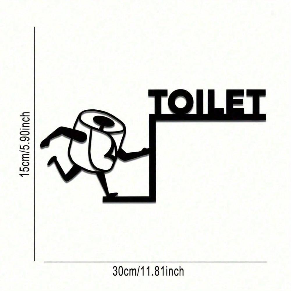 Vintage Metal Tin Wall Sign Funny Bathroom Art Toilet Paper Design Housewarming Gift