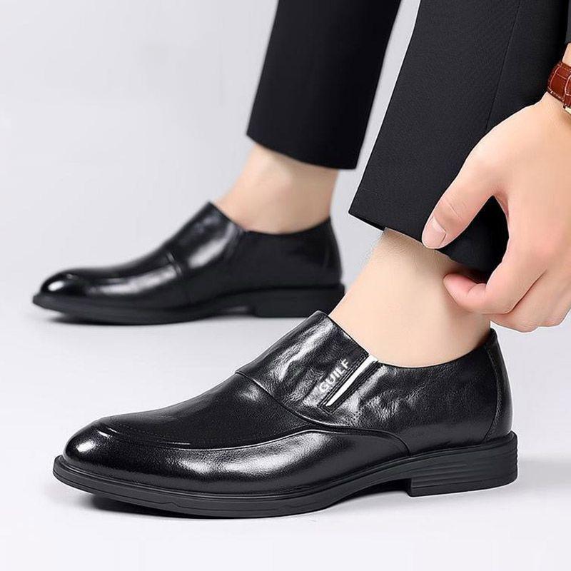 Soft Leather Shoes Mens Business Casual Shoes Slip-on Black Brown Loafers Shoes Flat Comfortable Brand Male Footwear