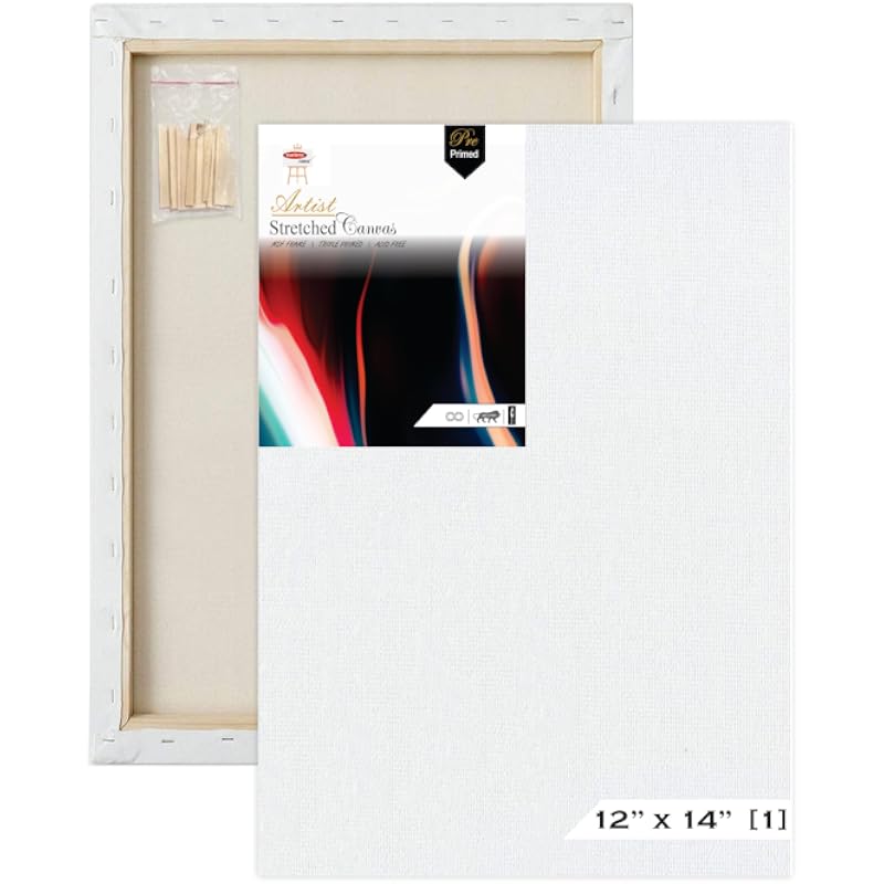 Variety Canvas 12 X 14 Inch 1 Piece Pre Stretched Canvas Board For Painting With Wooden Frame