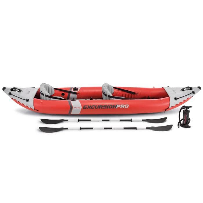 Kayak gonflable INTEX Excursion Pro - 2 places - Rouge - Pagaies et gonfleur inclus