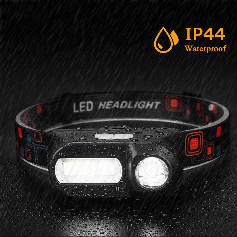 Outdoor Fishing LED Headlamp Camping Light Portable Mini XPE COB USB Head Lamp Fishing Headlight Flashlight Torch Use 18650