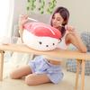 40X30X35Cm Big Sushi Plush Pillow Stuffed Cute Face Food Plushie Back Support Head Pillow Stuffed Yellow Red Pink Cushion