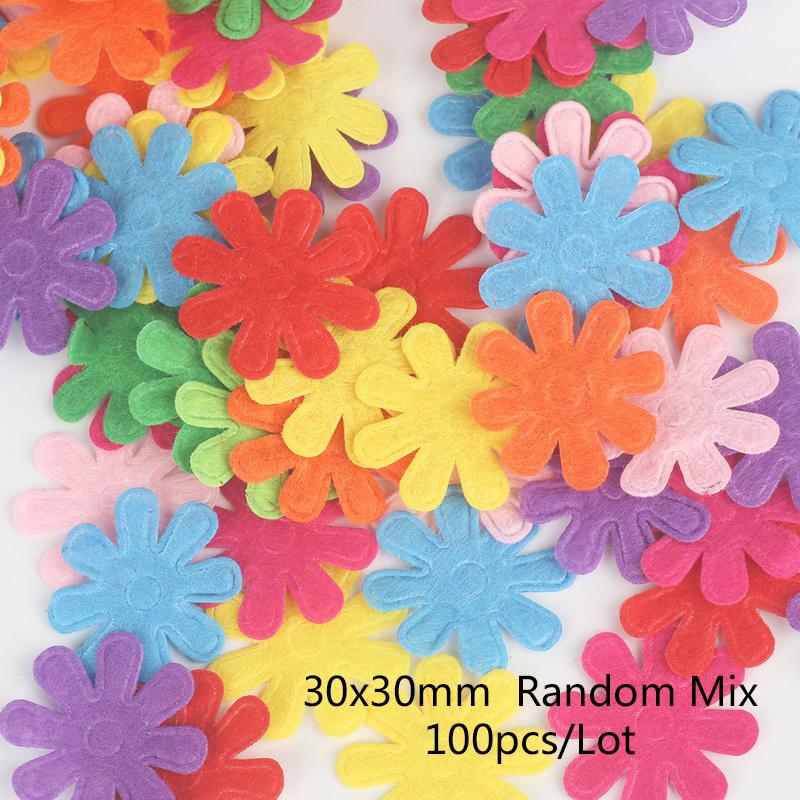 

Серце Квітка Фетрові Нашивки DIY Тканинні Аплікації для Рукоділля та Декору 50 або 100 Аркушів 30x30mm 100pcs