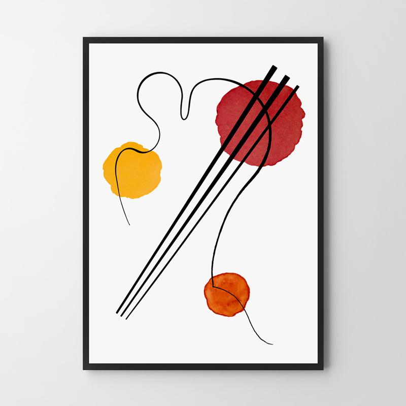 Plakat kandinsky sushi kompozycja