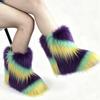 YK women's imitation fox fur snow boots imitation fur plush flat winter boots fashion cotton boots