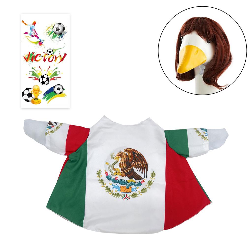Patio Lawn Goose Costume Set with National Flag Design Includes Decorative Outfit and Accessories for Outdoor Yard Decoration