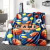 Sports Balls Home Customize Your Name Blankets Comfortable Soft Lightweight Multipurpose Blanket For Picnic Sofa Office Bed Living Room Suitable As
