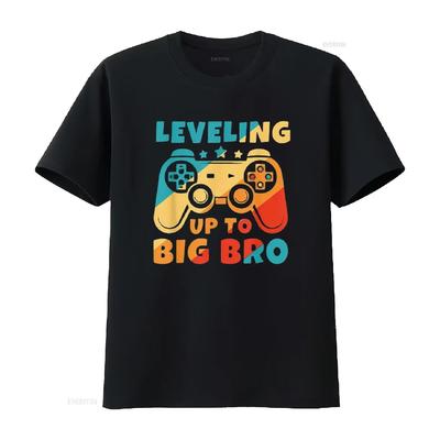Awans na Big Bro Nowego Brata Zabawna Koszulka Damska dla Gracza vintage Spłowiała streetwear ubrania designerskie Oddychająca