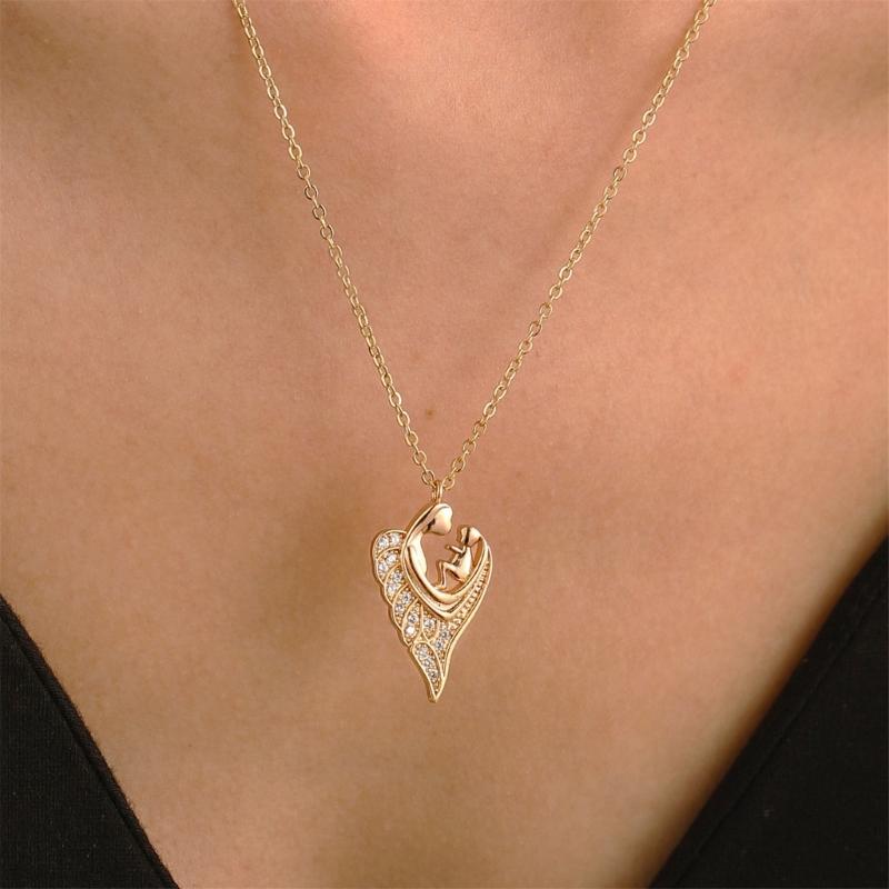 Unique Fashion Pendant Necklace Women's Mother Child Embrace Love Pendant Necklace for Daily Wear Dates Parties