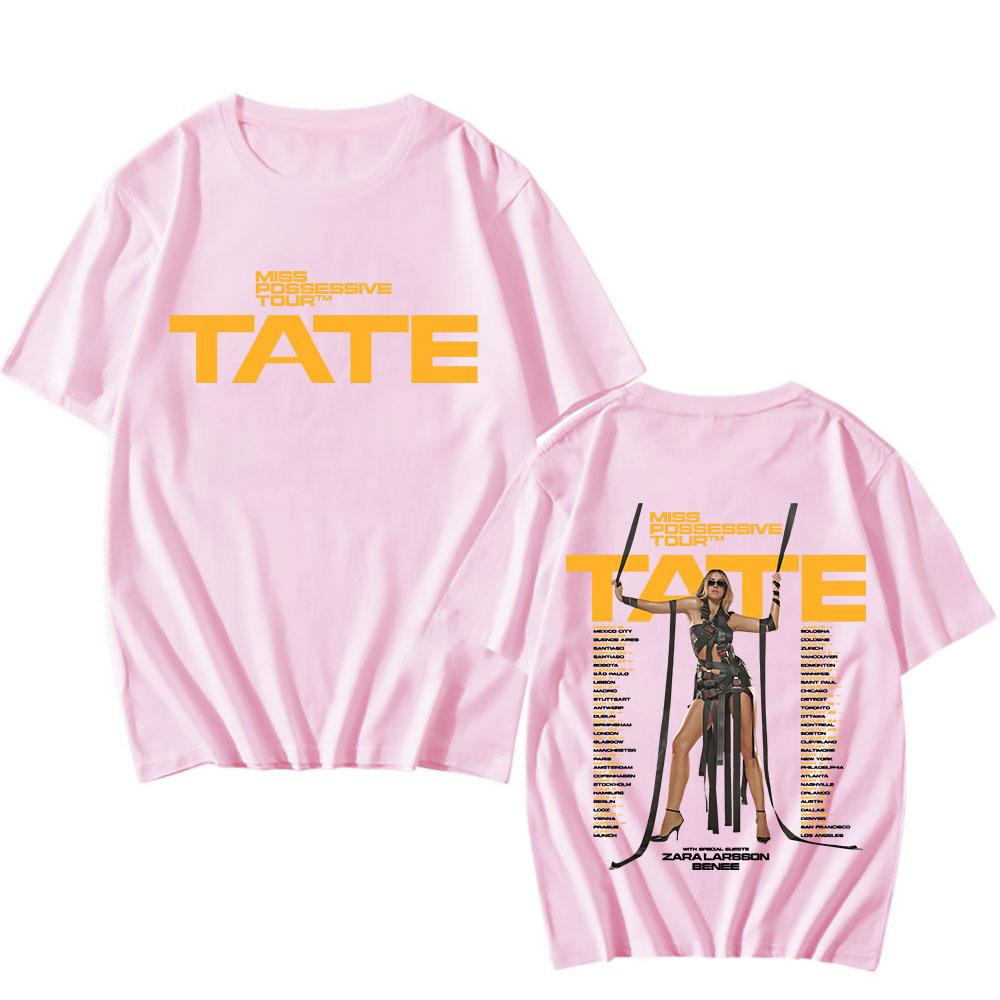 Tate McRae Tričko Krátký rukáv Hip Hop Vintage Bavlněné tričko Grafický potisk Móda Gotické tričko Dámské oblečení Punkové topy