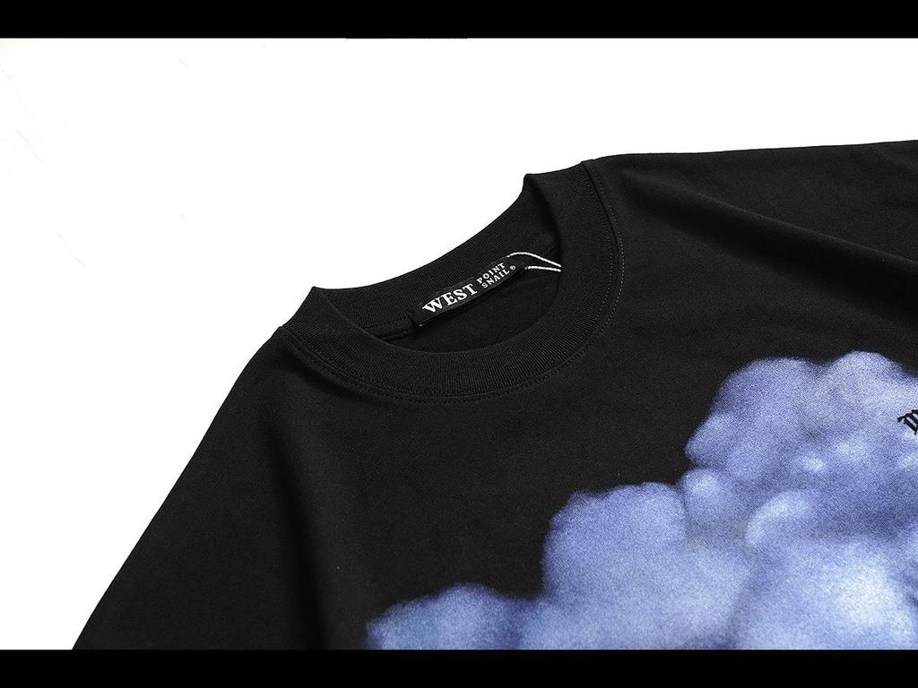 2024 Summer Swan Cotton Short Sleeve Unisex Hip Hop Loose Fit T-shirt for Couples