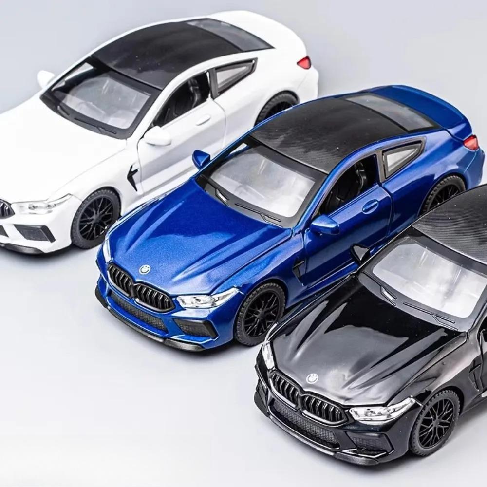 1:32 Scale M8 Model Toy Miniature Supercars Alloy Diecast Sports Cars Sound Light Doors Opened Pull Back Ornament for Kids Gifts