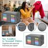 90L Large Storage Bags, Foldable Closet Organizer And Storage Bags With Handles, Thick Fabric For Blankets, Quilts, Clothes, Bedding