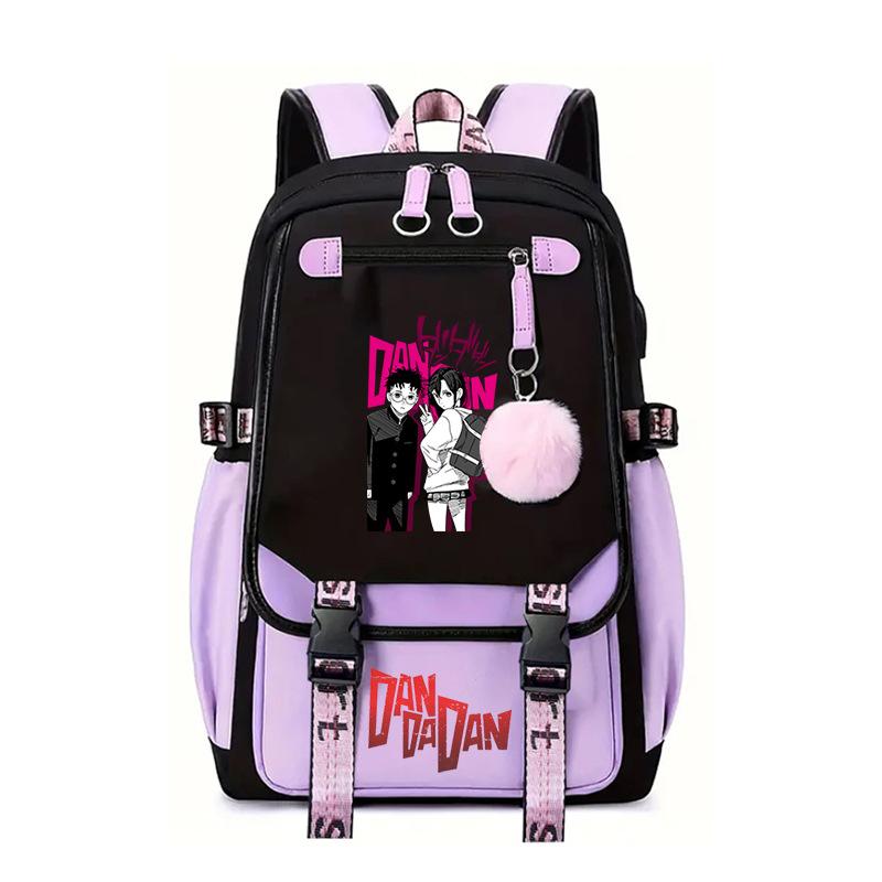 The New Dandadan Bold Party Surrounding Printing Trend Junior High School Students Large-capacity Leisure Schoolbag