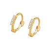 Gold Geometric Single Row Diamond Stud Earrings Elegant Rhinestone Ear Clips High End Fashion Jewelry For Women