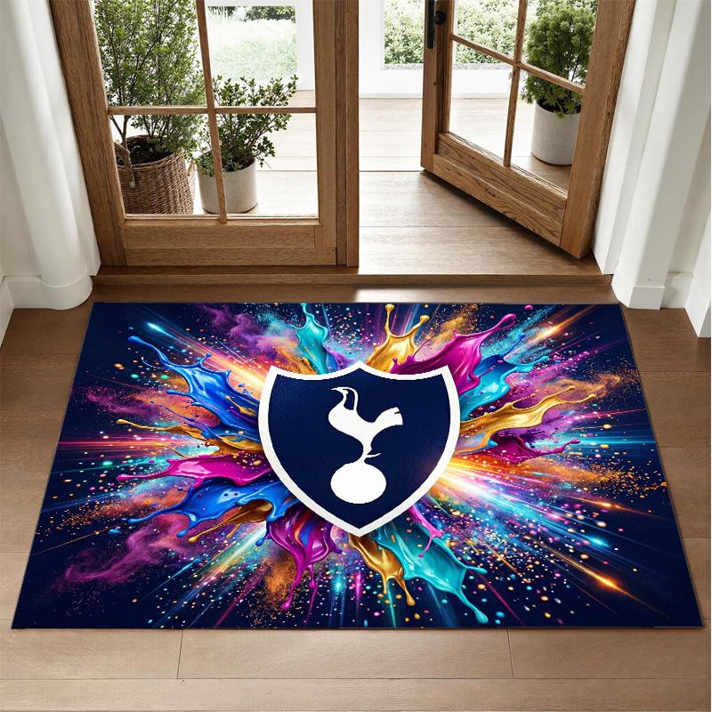 Tottenham Hotspur Design Crystal Velvet Rug Soft Decorative Mat for Bedroom Entrance