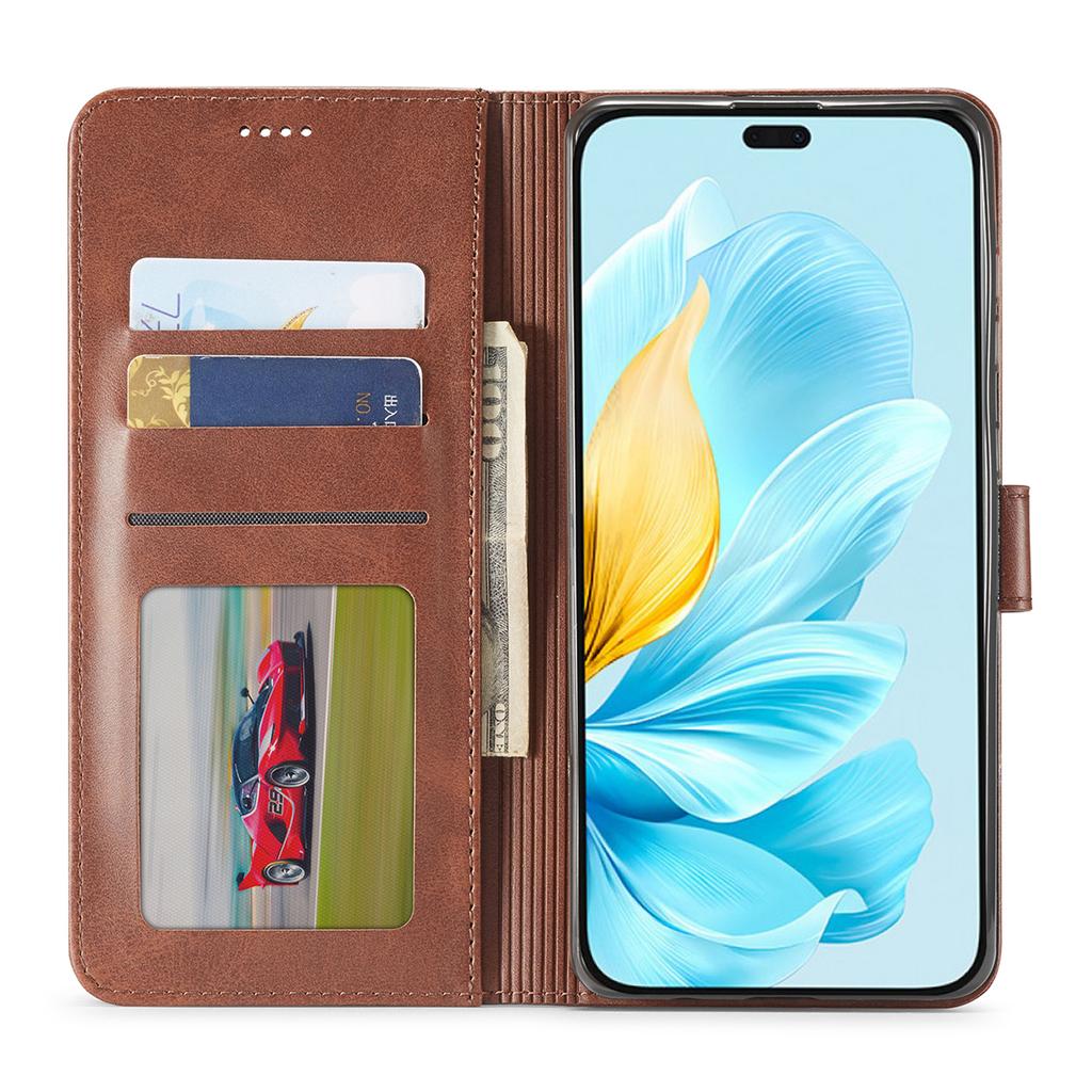 LC.IMEEKE For Honor 200 Lite Case Calf Texture Magnetic Clasp Stand Phone Cover