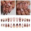 Ongle Press-On avec Sculpture Florale 3D Rose Faux Ongle en ABS Ajustement Parfait Confortable Pour Manucure Quotidienne de Fête