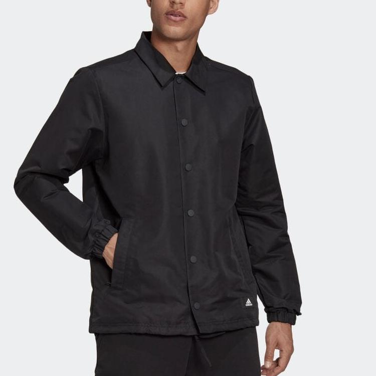 Adidas Sportswear Future Icon Coach Jacket With Stand Collar And Single-Breasted Design Men Outerwear Black H39794