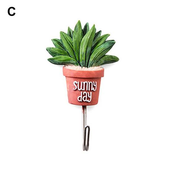 Lindo Cactus forma autoadhesivo cocina baño gancho de pared toallero colgador