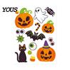 Klassenzimmer Halloween Dekorationen Niedliche Statische Klebefensteraufkleber, Kürbis Geist Fledermaus Schwarze Katze Glas Spinne Augapfel Aufkleber Aufkleber, Kein Klebstoff