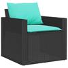 4 Piece Outdoor Sofa Set with Cushions Black Poly Rattan