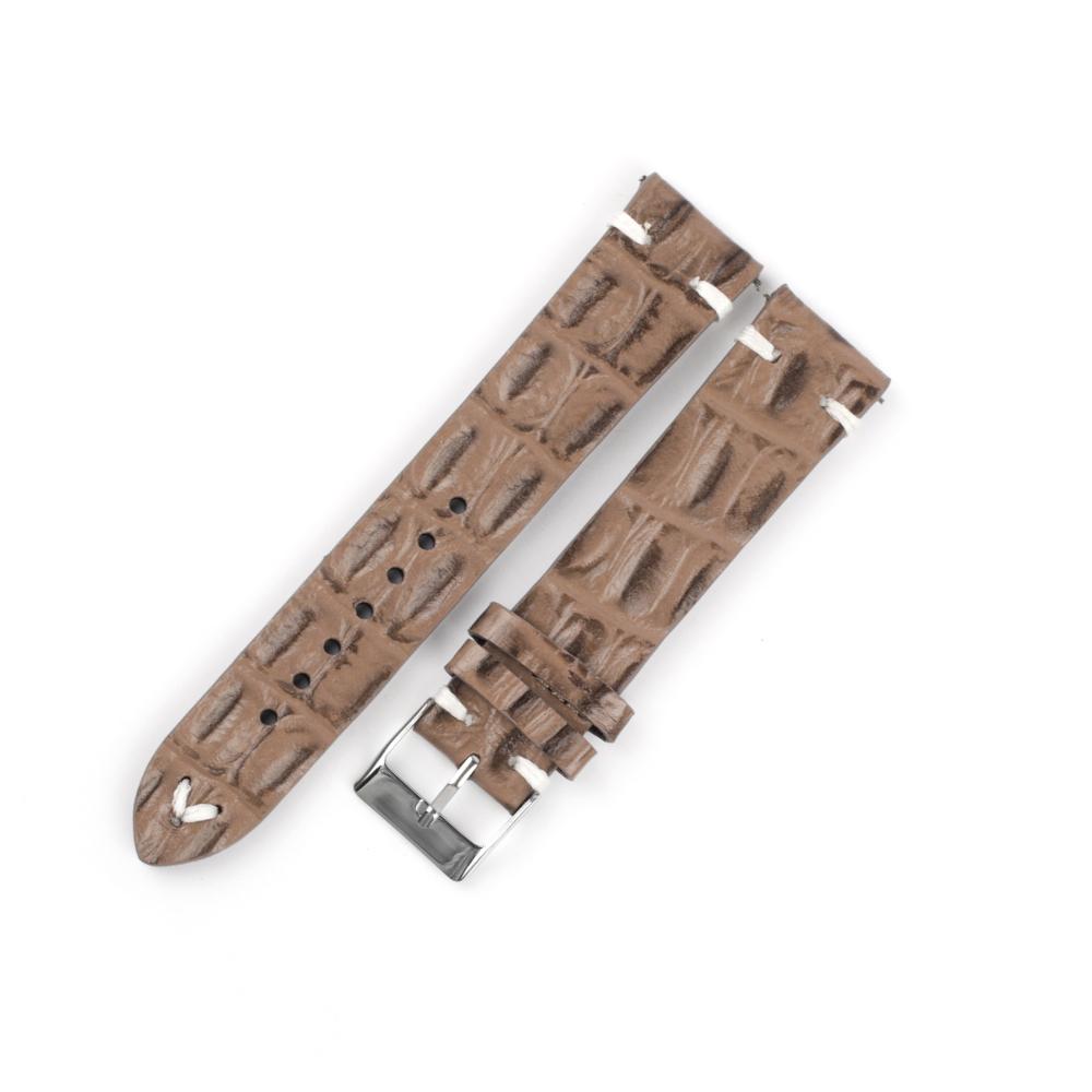 Crocodile Genuine Leather Watch Band Bracelet 18mm 20mm 22mm 24mm Black Coffee Alligator Cowhide Watch Strap for Men Women