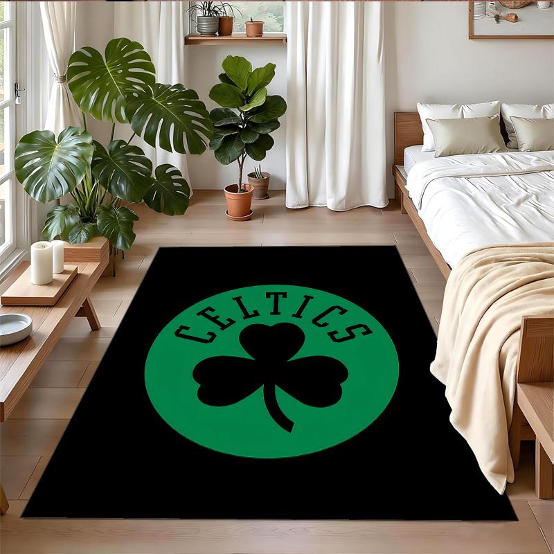 Rutschfester Kristall-Samt-Bodenläufer, Teppich im Celtic FC Design für Innenräume, Wohnzimmer, Schlafzimmer, Heimdekoration