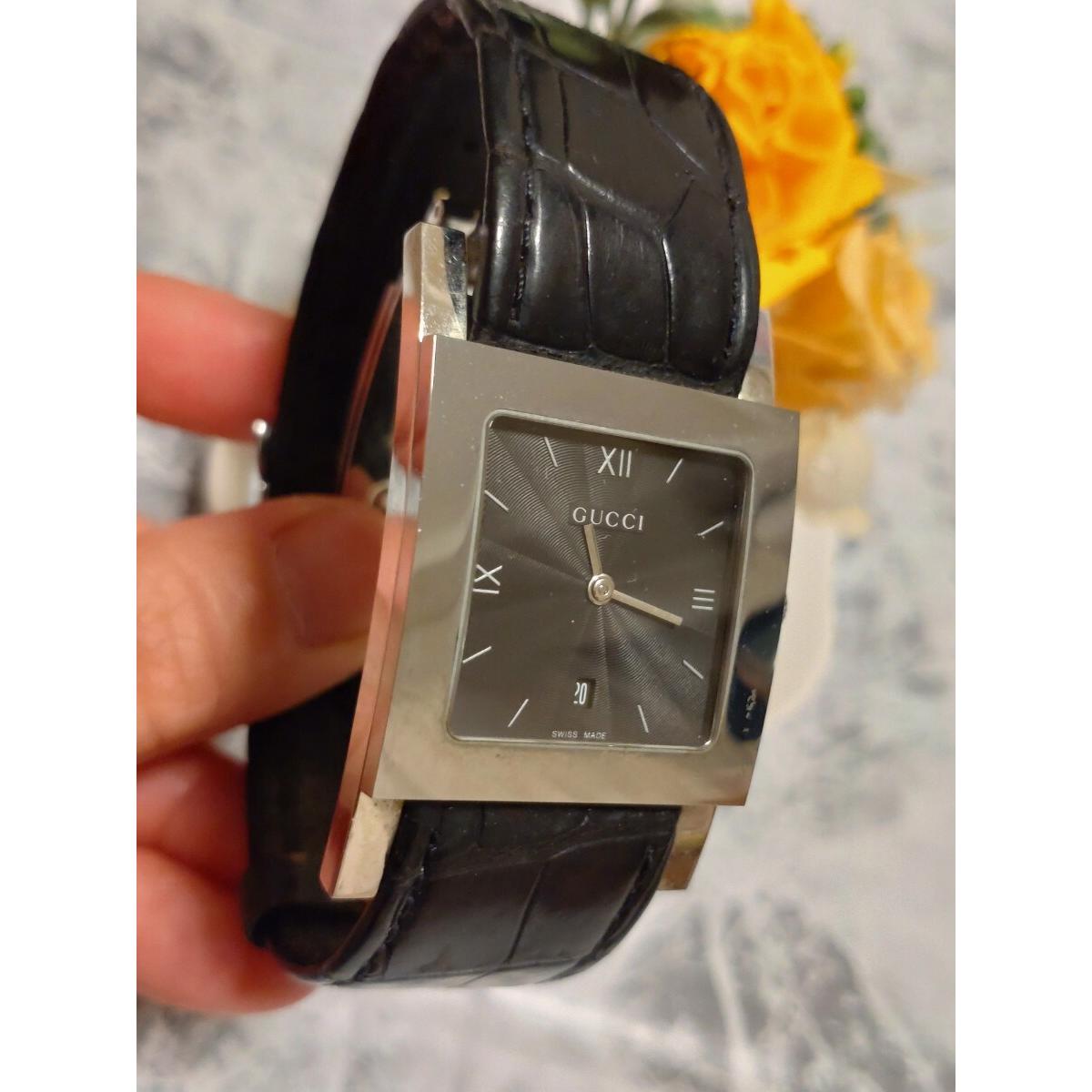 Used Working Swiss Made GUCCI Men s Watch 7900M Genuine Belt Vintage Leather Belt