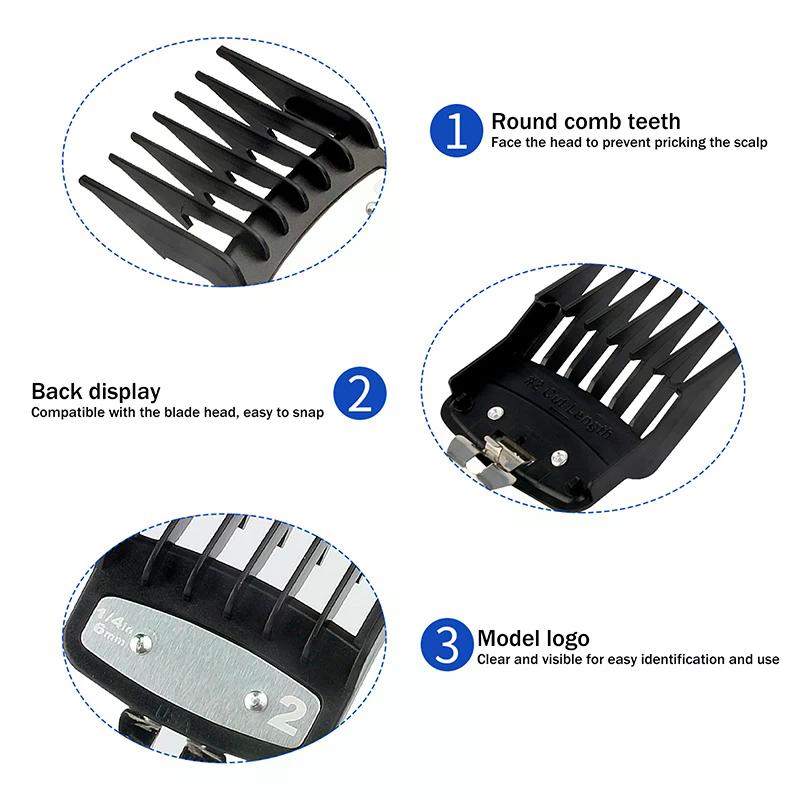 2Pcs Professional Hair Cutting Guide Comb Clipper Limit Comb Trimmer Cutting Styling Tools Attachment Compatible 1.5mm 4.5mm