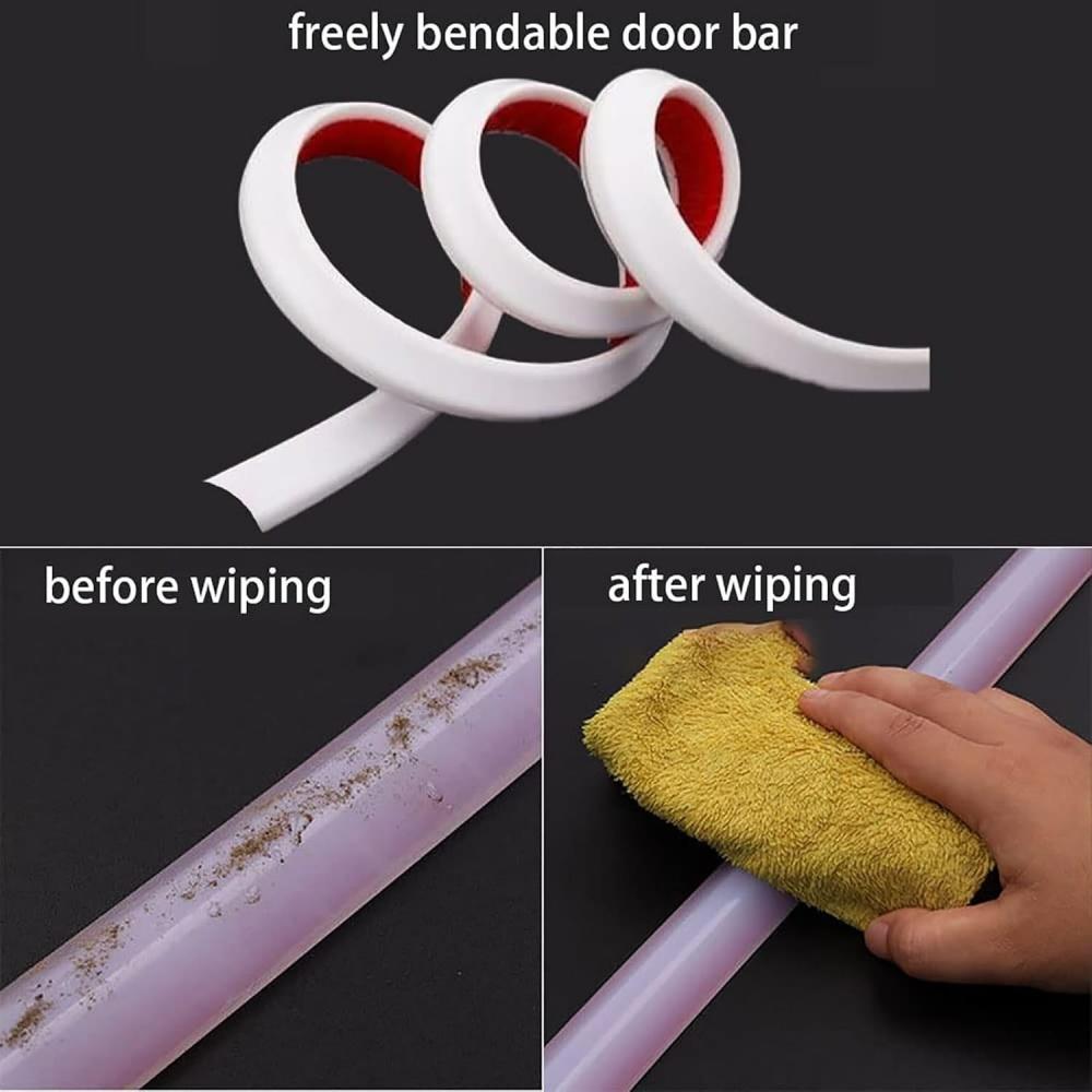 1pc 1mX3cm Bathroom Non-Slip Water Stopper Blocker Shower Dam Dry and Wet Separation Flood Barrier Door Bottom Sealing Strip