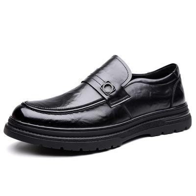 Spring Autumn British Style Dress Shoes for Men New Designer Fashion Cow Leather Shoes Male Solid Color Lace Casual Shoes Man