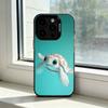 Cute Little T-Turtle Phone Case For iPhone 17,16,15,14,13,12,11 Plus,Pro Max,XS,Colored Silver Plated Inside Cover