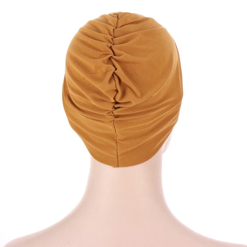 Women Turban Muslim Hijab Head Wrap Made In Sanded Milk Silk Base Caps