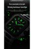 Sanda Herren Quadratische Mechanische Uhr, Schlichtes Design, Kalender, Wasserdicht, Massives Stahlarmband, Business-Stil