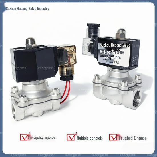 Stainless Steel Solenoid Valve: Normally Closed, Threaded, 304 SS, 2W for Water/Air, 220V/24V, Available In DN15/DN25 Sizes.