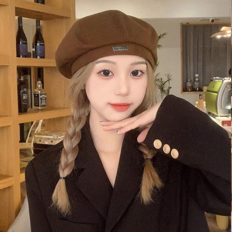 Beret Women Autumn And Winter Japanese Style Large Head Circumference Ins Network Celebrity Face Small Octagonal Painter Hat