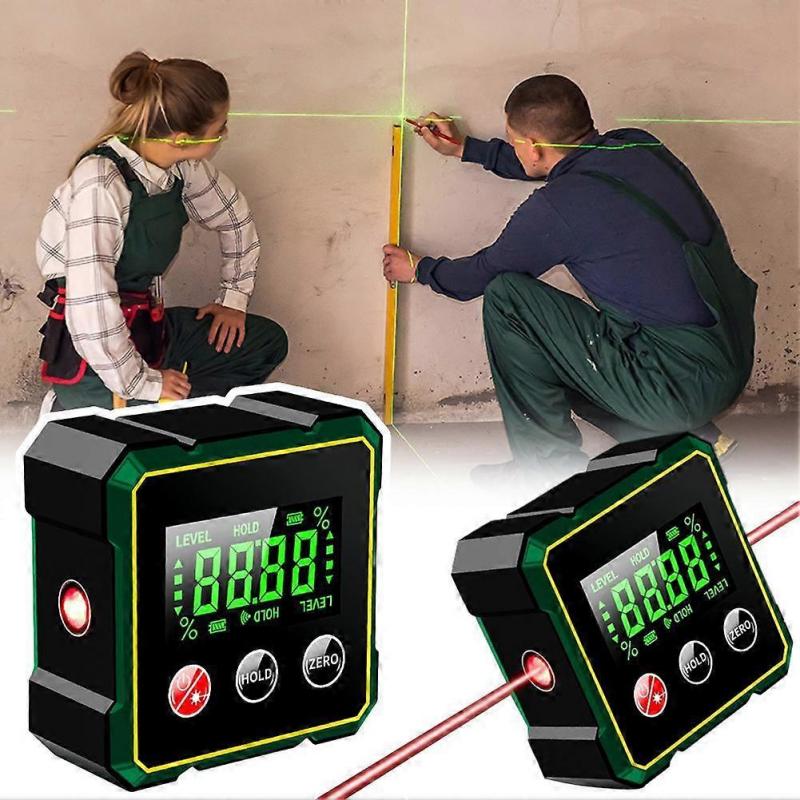 Magnetic Digital Angle Finder with 4-Sided Magnet ±0.2° Accuracy Type-C Charging for Level and Slope Measurement