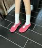 Fashion IPPEUM Ballerina Shoes For Women 2025 New Fashion Round Toe Blue Velvet Ballet Flat Shoes